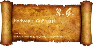 Medvegy Gyöngyi névjegykártya